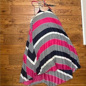 Striped Pink and blue Halter dress
